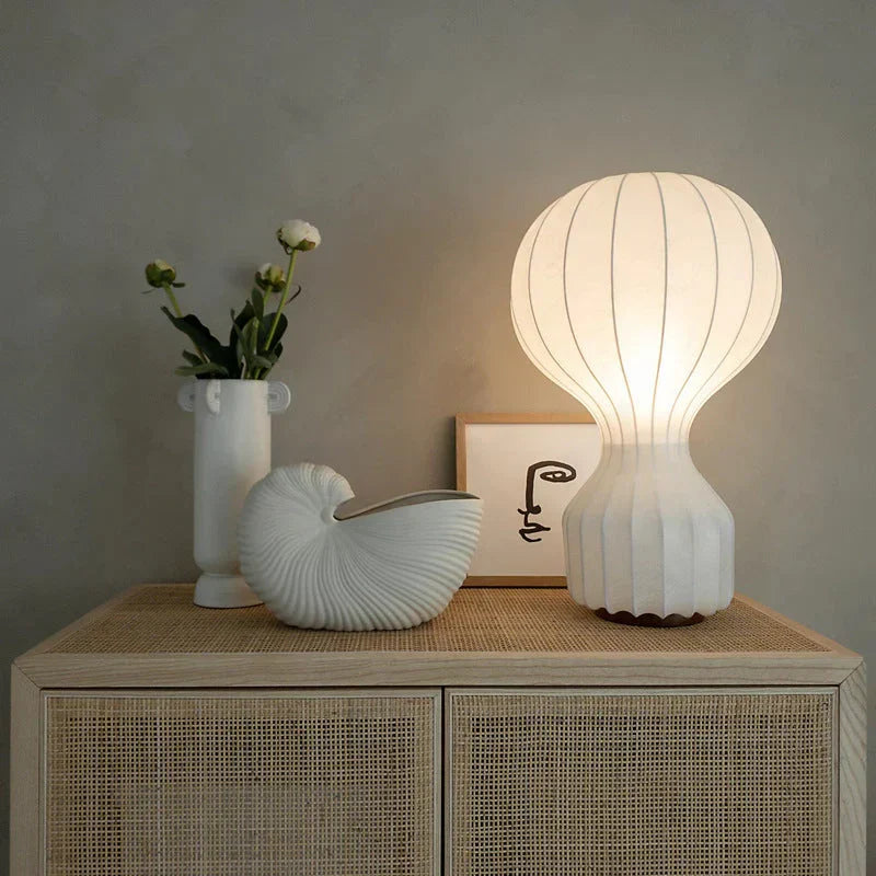 Silk Shade Organic Table Lamp Remember Style | Saboro