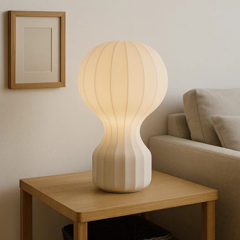 Silk Shade Organic Table Lamp Remember Style | Saboro