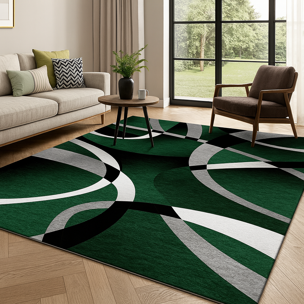 Soft Polyester Geometric Contemporary Style Rug | Verlanto