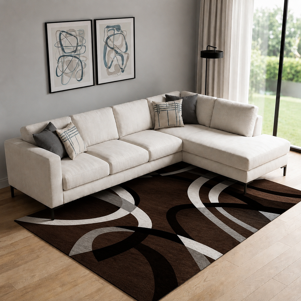 Soft Texture Minimalist Geometric Rectangular Rug | Tervelo