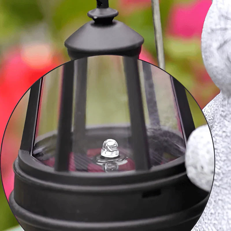 Solar Cat Garden Statue with LED Lantern Light Decor | Zenvra