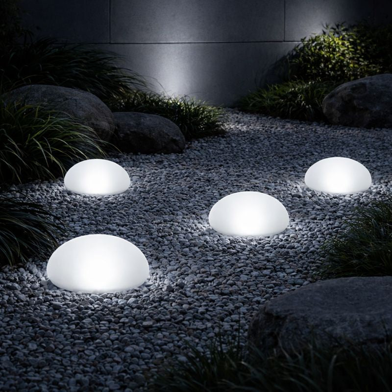 Solar Frosted Globe Outdoor Ground Light | Xelnora