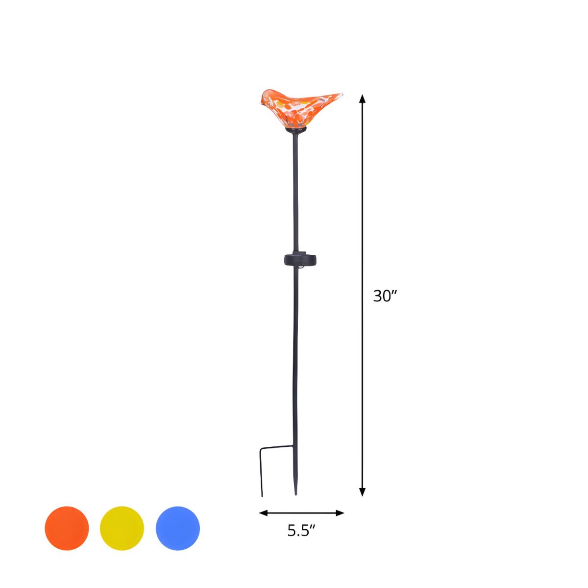 Solar Garden Stake Lamp with Glass Birds Outdoor Light | Florixa