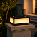 Solar LED Outdoor Pillar Light Black Acrylic Shade | Orlenae
