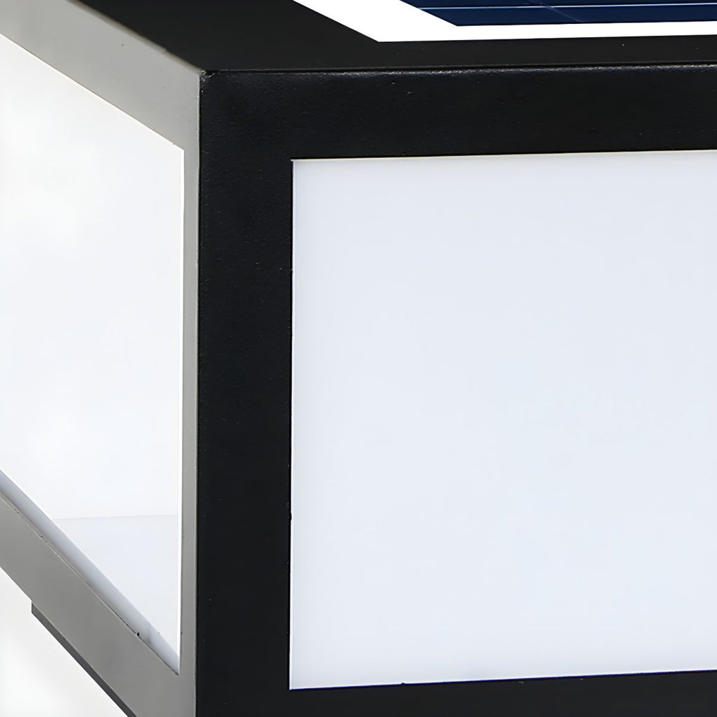 Solar LED Outdoor Pillar Light Black Acrylic Shade | Orlenae