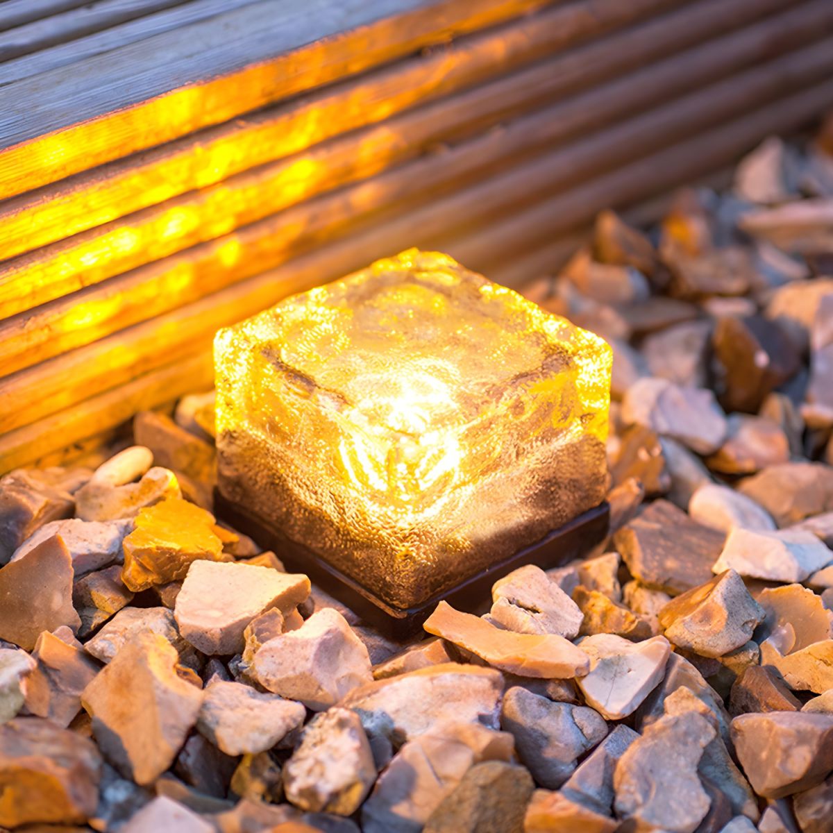 Solar Outdoor Ground Light Clear Glass Garden Lamp | Corlenix
