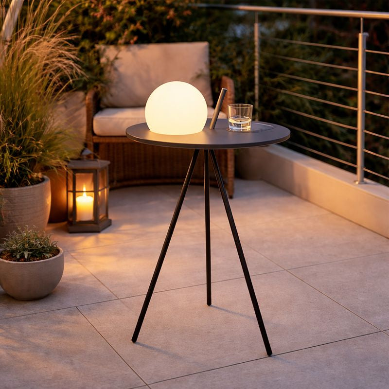 Solar Outdoor Table Lamp with Tripod Base and LED Light | Hovrisa