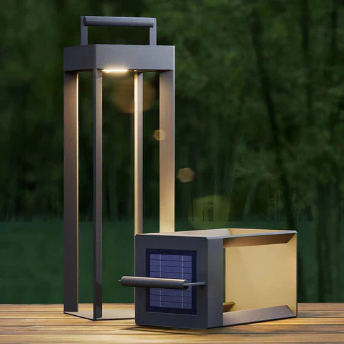 Solar Stainless Steel Outdoor Lantern Minimal Design | Gelnora