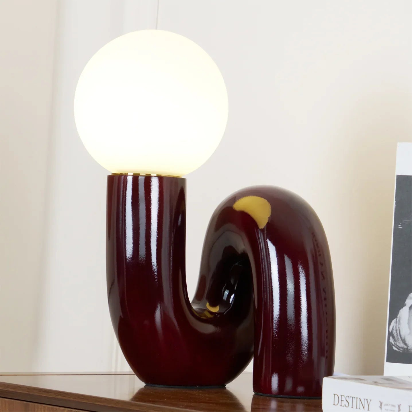 Spiral Glass Modern Accent Table Lamp | Polvian