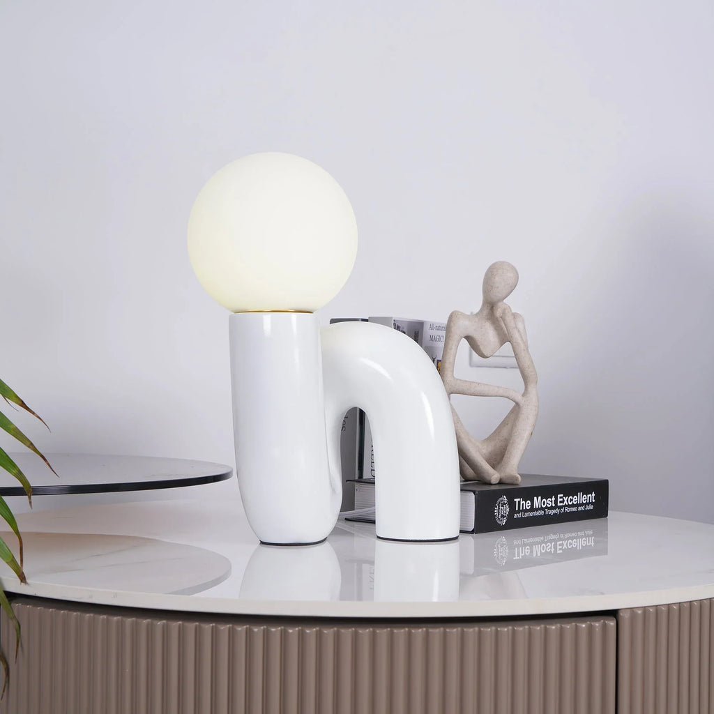 Spiral Glass Modern Accent Table Lamp | Polvian