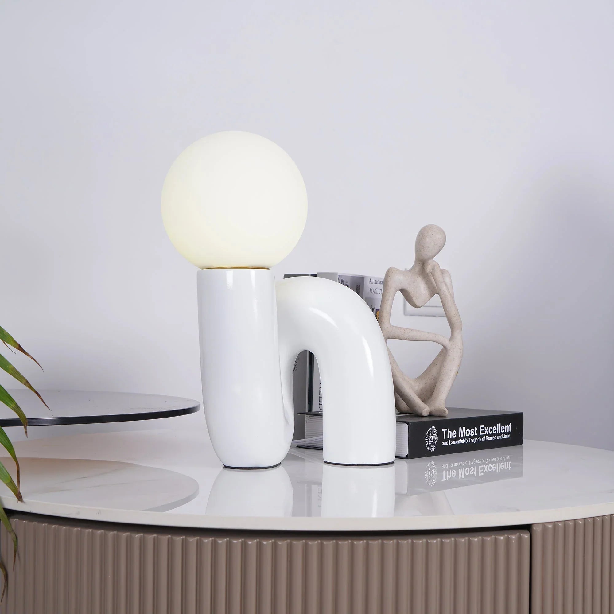 Spiral Glass Modern Accent Table Lamp | Polvian