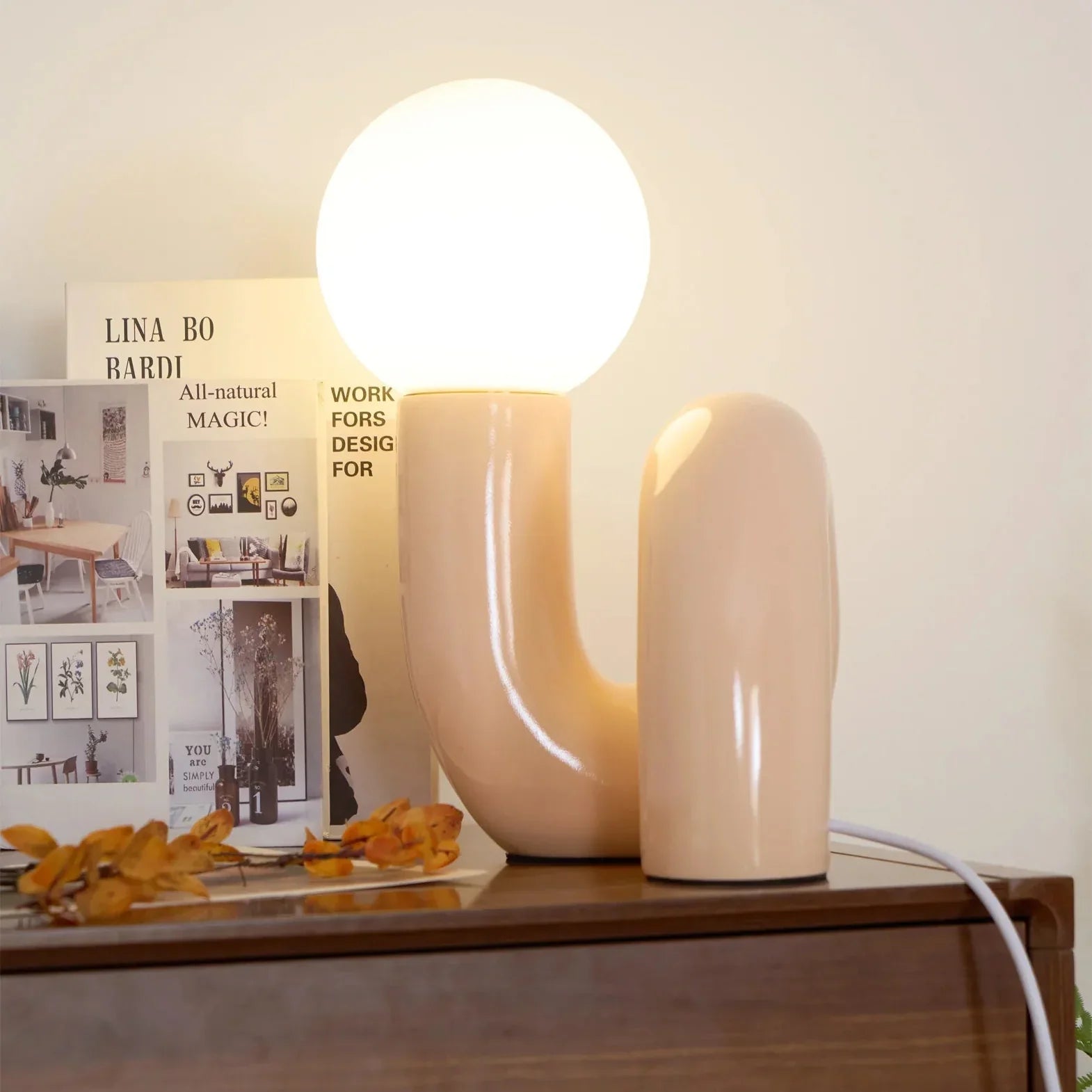 Spiral Glass Modern Accent Table Lamp | Polvian