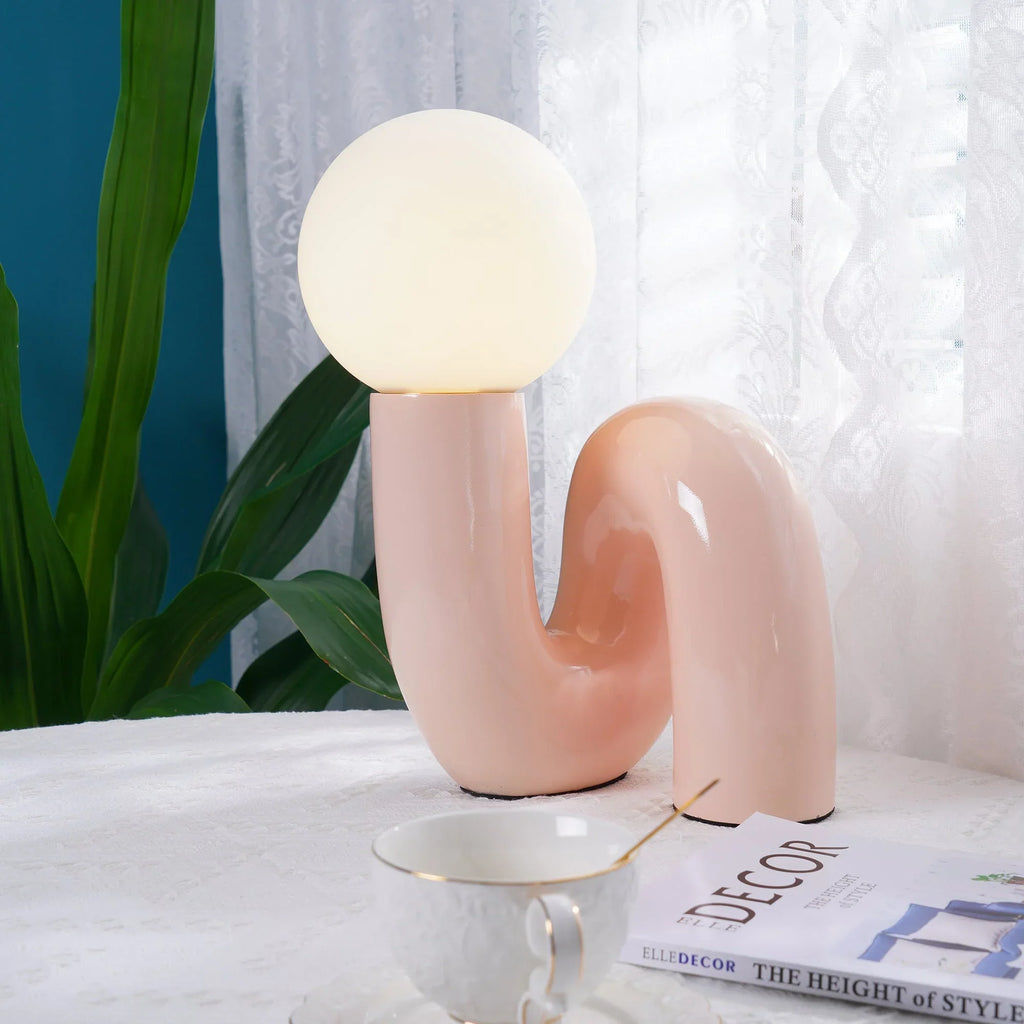 Spiral Glass Modern Accent Table Lamp | Polvian