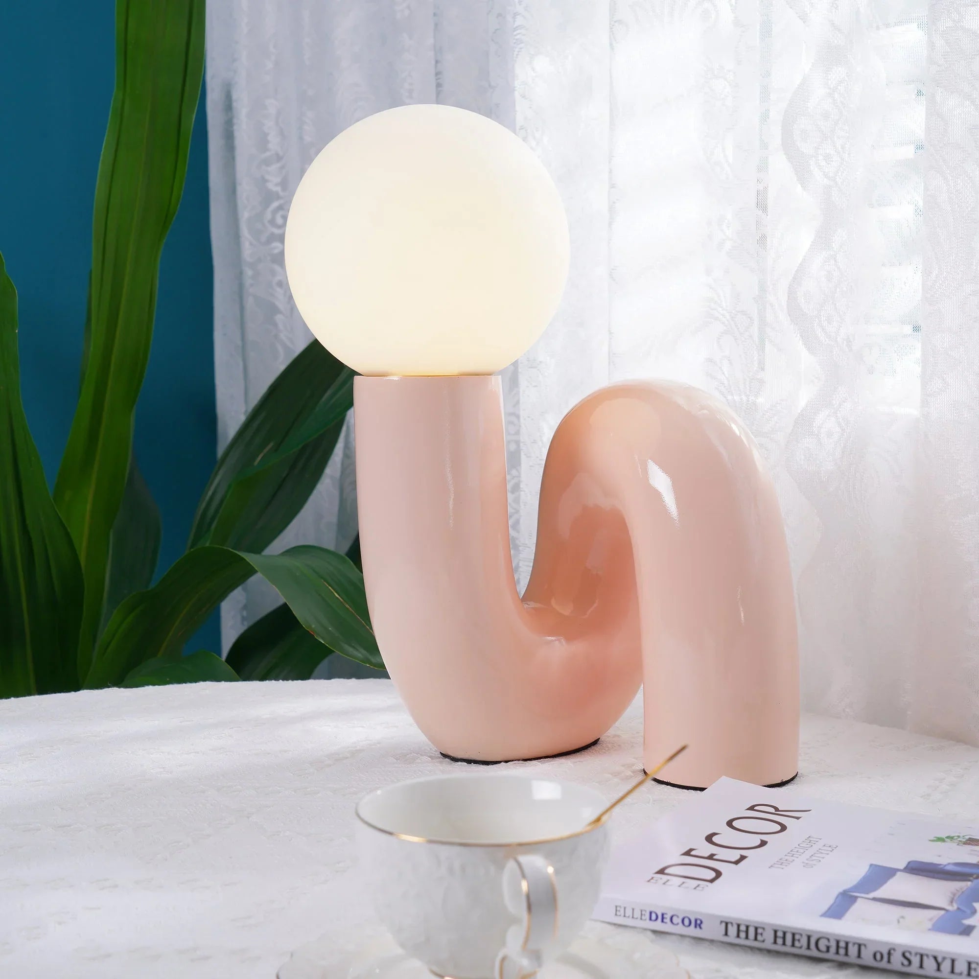 Spiral Glass Modern Accent Table Lamp | Polvian