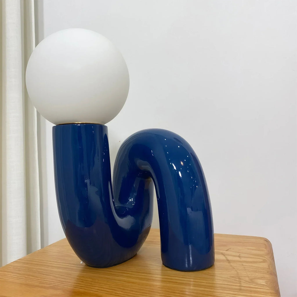 Spiral Glass Modern Accent Table Lamp | Polvian
