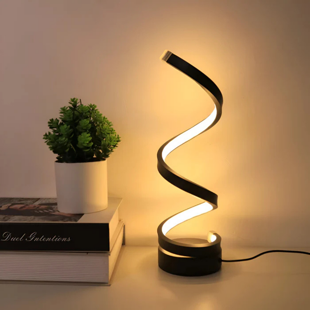 Spiral LED Table Lamp with Dimmable 3 Light Modes | Pefure