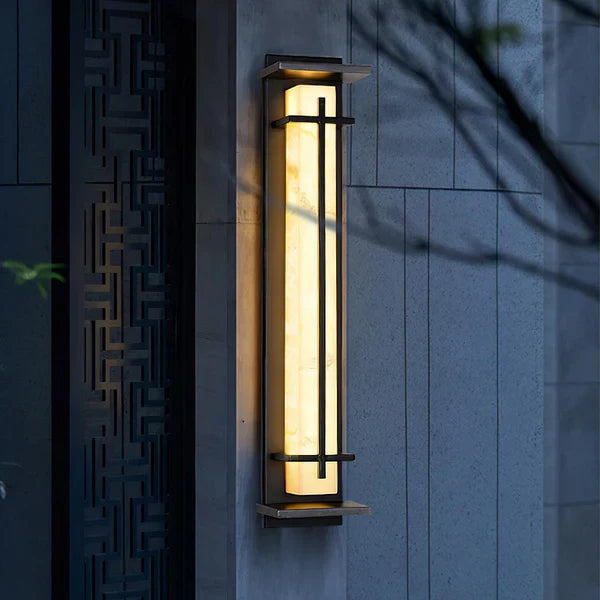 Stainless Steel Outdoor LED Wall Light Alabaster Finish | Ervona