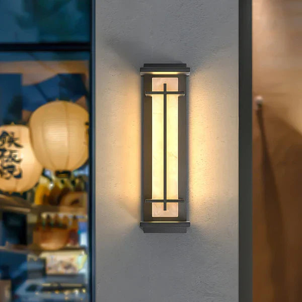 Stainless Steel Outdoor LED Wall Light Alabaster Finish | Ervona