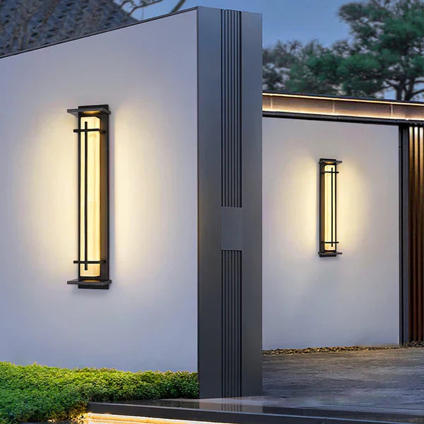 Stainless Steel Outdoor LED Wall Light Alabaster Finish | Ervona