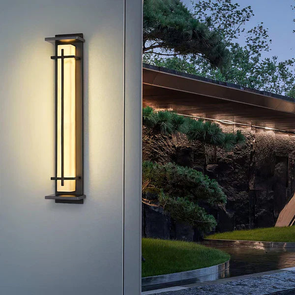 Stainless Steel Outdoor LED Wall Light Alabaster Finish | Ervona