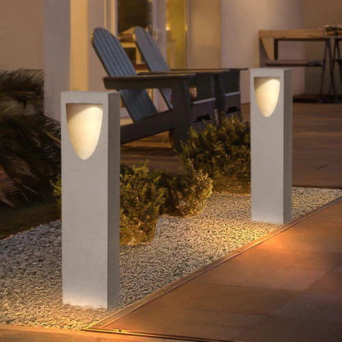 Stone Outdoor Path Light Warm LED Modern Design | Qarnix