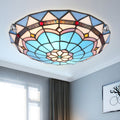 Tiffany Stained Glass Flush Mount Ceiling Light | Aurion