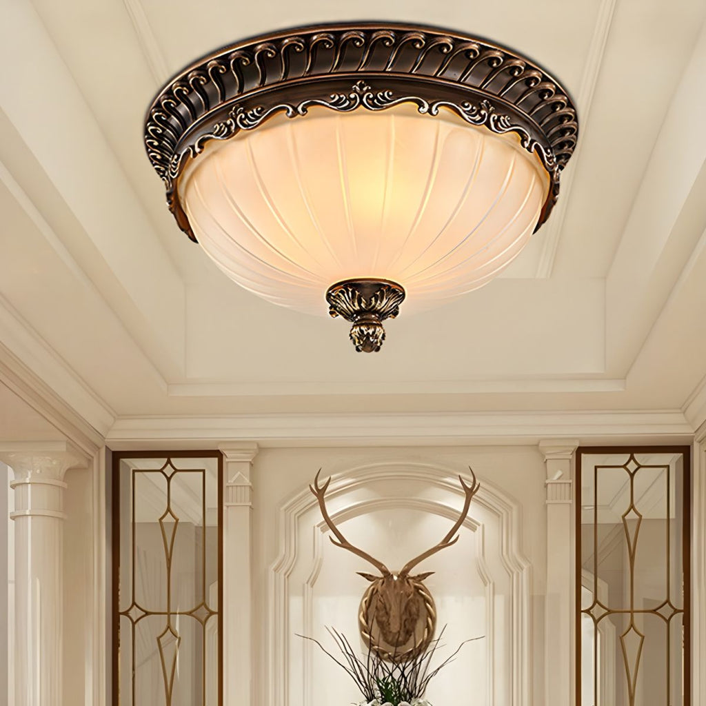 Traditional Frosted Glass Ceiling Light Fixture | Lumirel