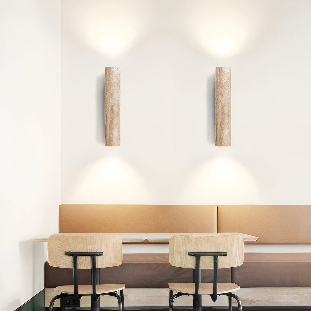 Travertine Stone Japandi Minimalist Style Wall Light | Gelvira