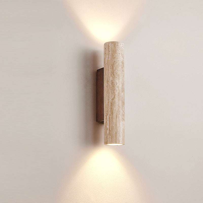 Travertine Stone Japandi Minimalist Style Wall Light | Gelvira