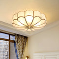 Vintage Brass Frosted Glass Flush Ceiling Light | Vireve