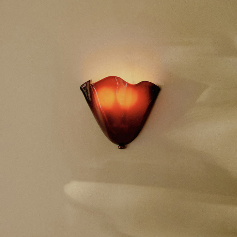 Vintage Coloured Glass Wall Sconce Light Fixture | Glasica