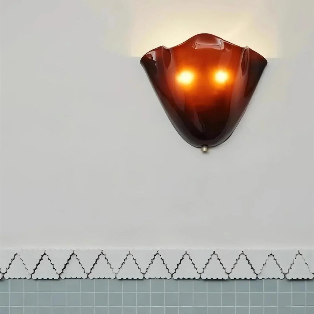 Vintage Coloured Glass Wall Sconce Light Fixture | Glasica