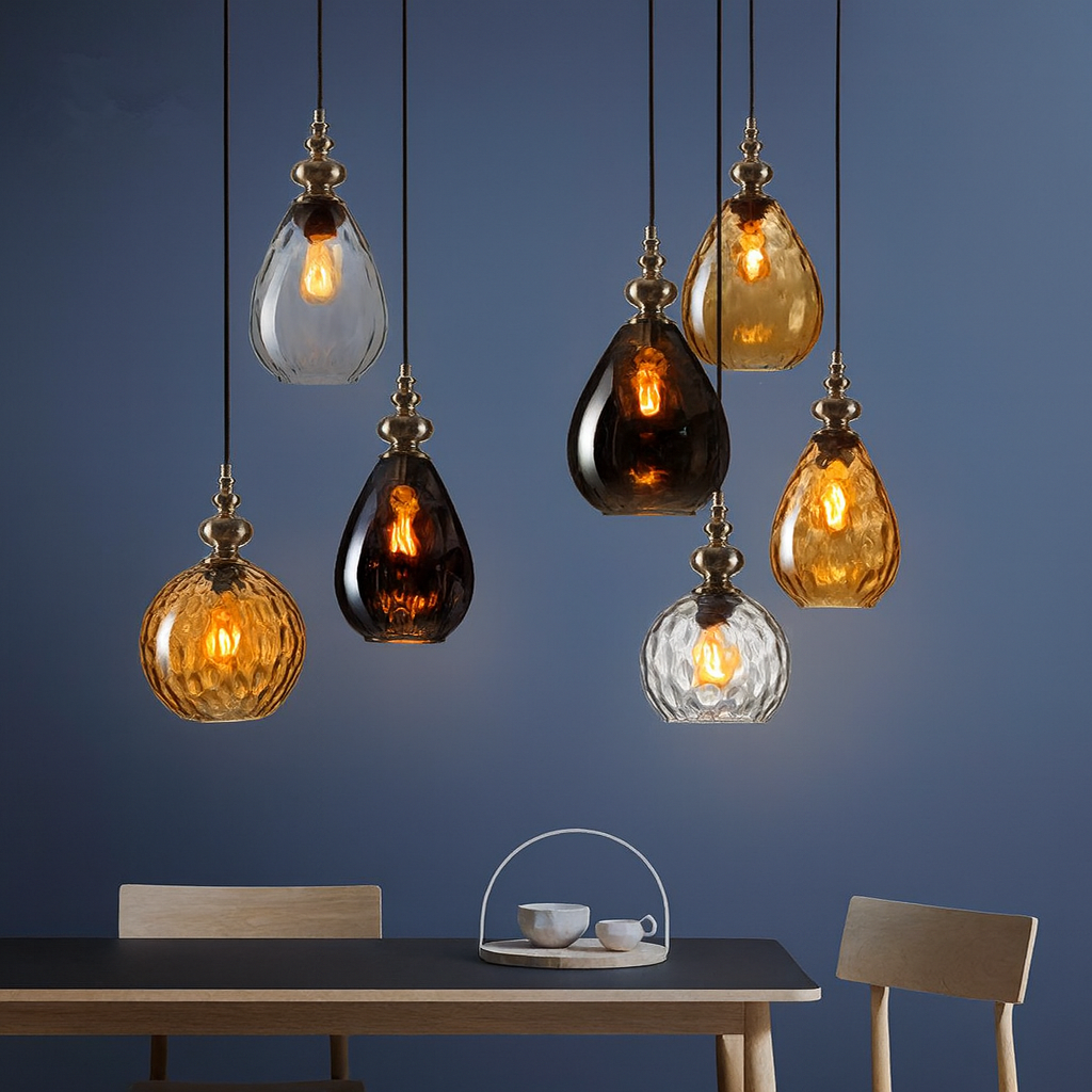 Vintage Glass Shade Pendant Light for Interiors | Melqor