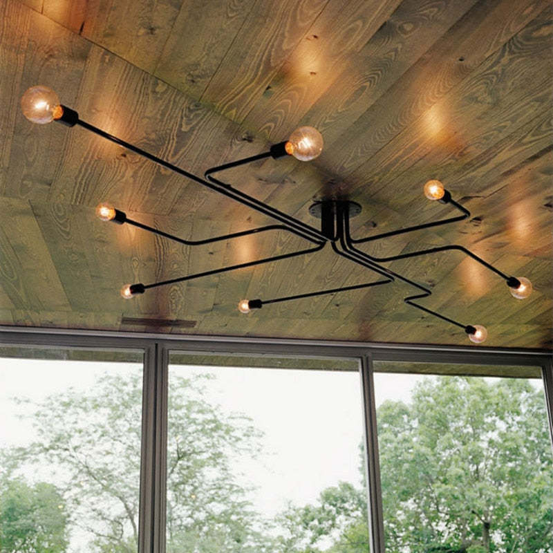 Vintage Metal Frame Ceiling Light Industrial Minimalist | Salira