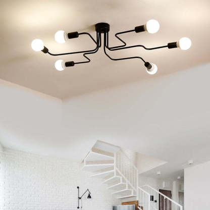 Vintage Metal Frame Ceiling Light Industrial Minimalist | Salira