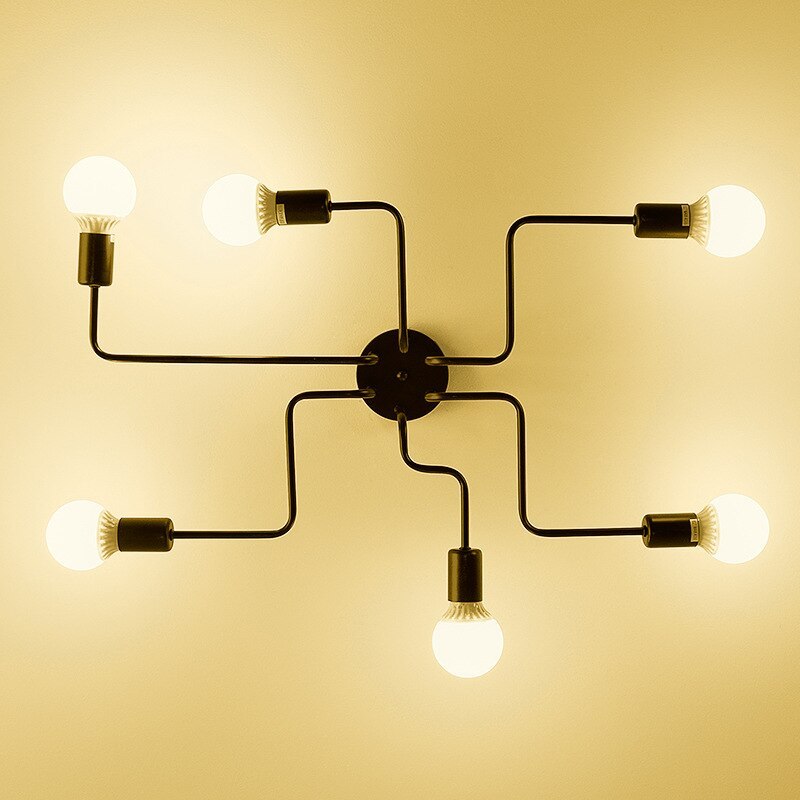 Vintage Metal Frame Ceiling Light Industrial Minimalist | Salira