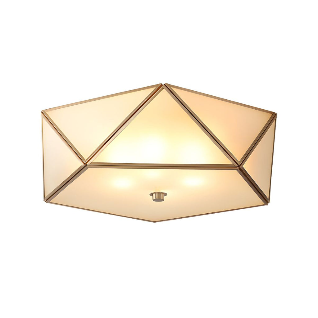 Vintage Prismatic Frosted Glass Ceiling Light Flush Mount | Lorenae