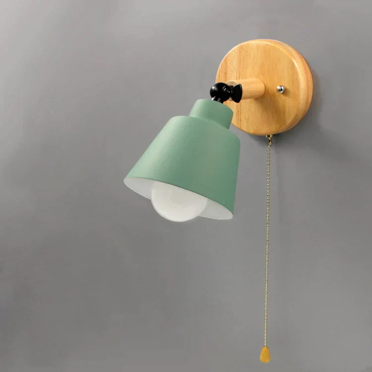 Wood Metal Pull Chain Scandinavian Wall Light | Nordlyn