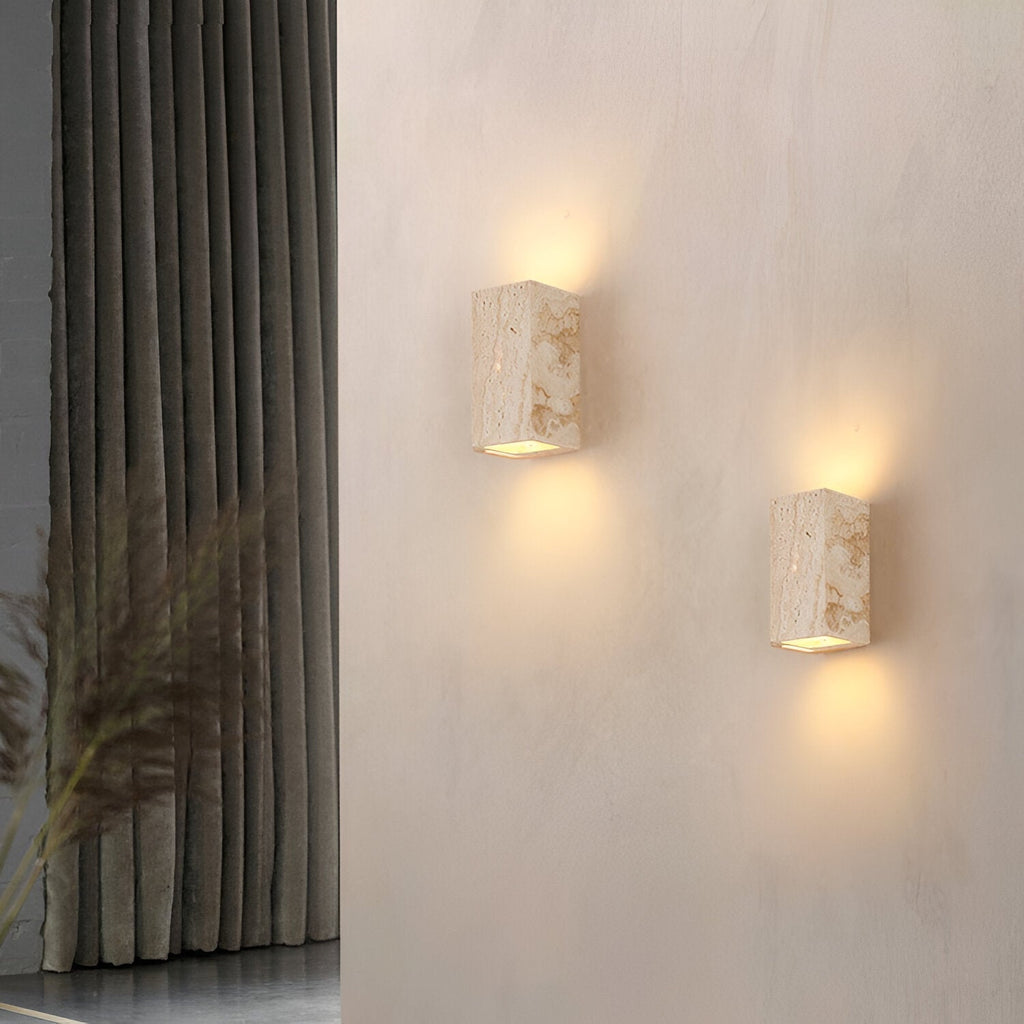 Wall Travertine Stone LED Outdoor Light Minimalist Design | Zelrico