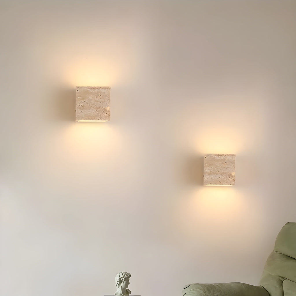 Wall Travertine Stone LED Outdoor Light Minimalist Design | Zelrico