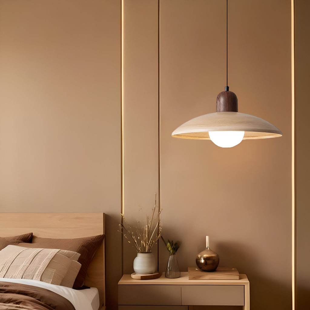 Walnut Finish Wabi Sabi Pendant Light Japanese Style | Novelle