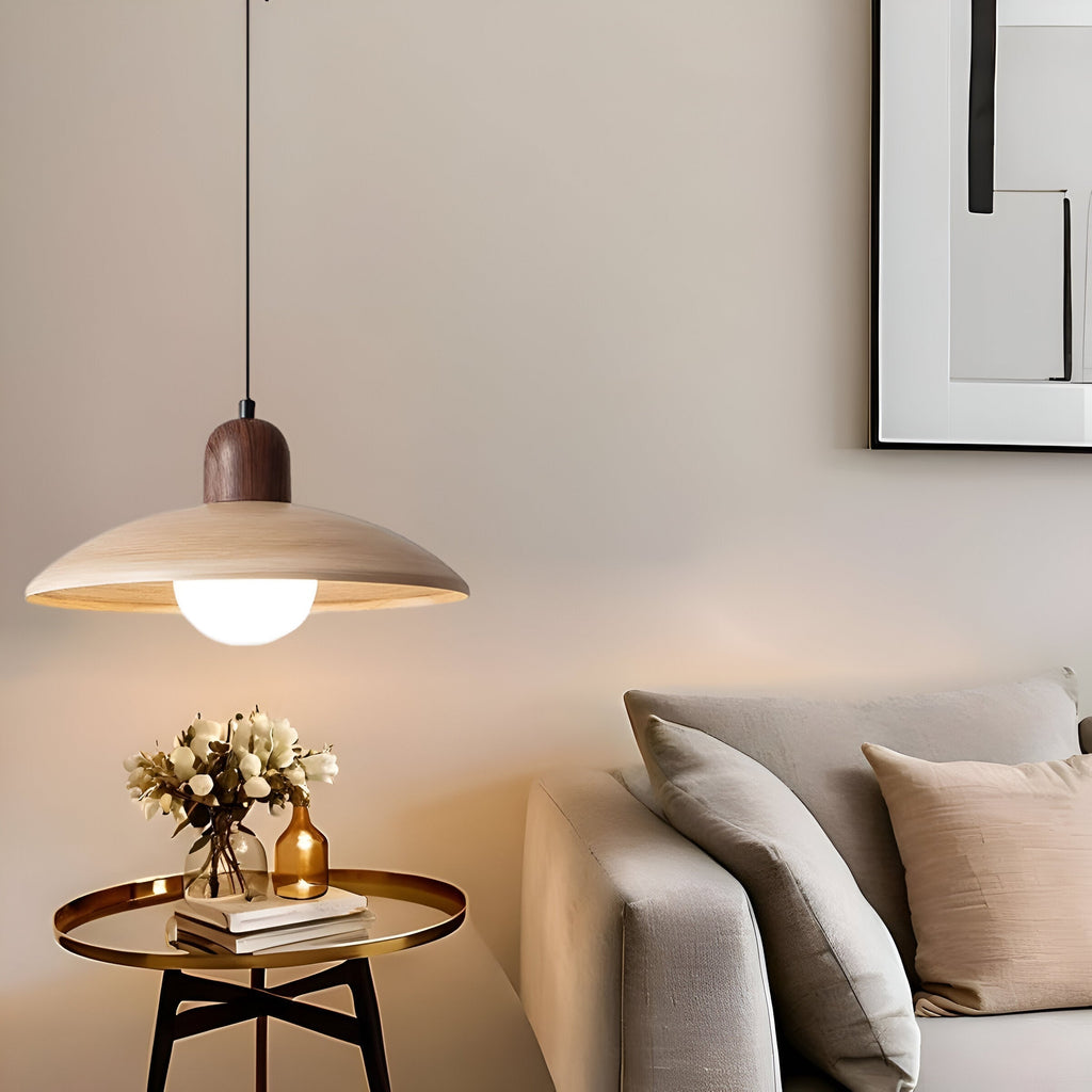 Walnut Finish Wabi Sabi Pendant Light Japanese Style | Novelle