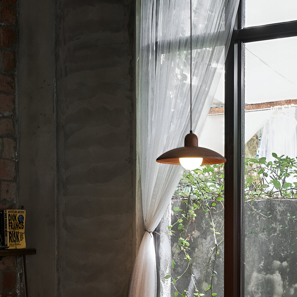 Walnut Finish Wabi Sabi Pendant Light Japanese Style | Novelle