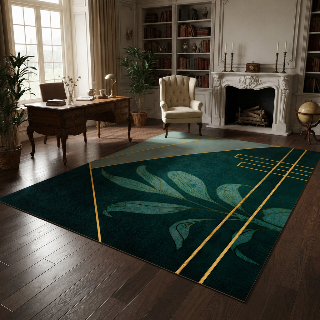 Washable Geometric Area Rug for Modern Living Room | Velnora