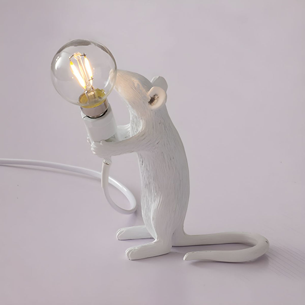 White Resin Nordic Mouse Table Lamp Art Deco Style | Lumirex