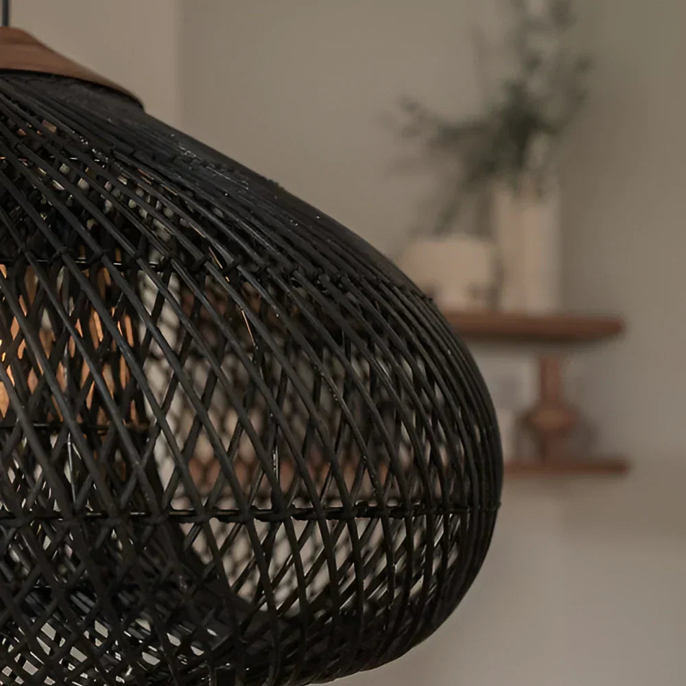 Wisteria Rattan Japandi Pendant Light Fixture | Ravena