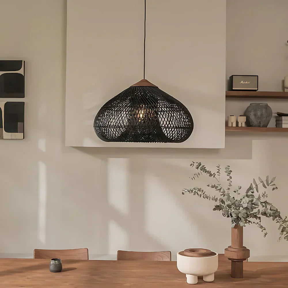 Wisteria Rattan Japandi Pendant Light Fixture | Ravena