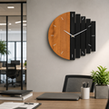 Wood 3D Design Rustic Silent Quartz Wall Clock | Bramyn