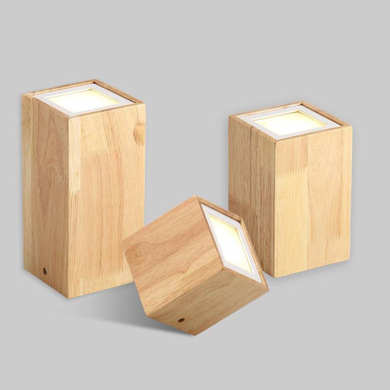Wood Cube Ceiling Light Scandinavian Style | Luvoria