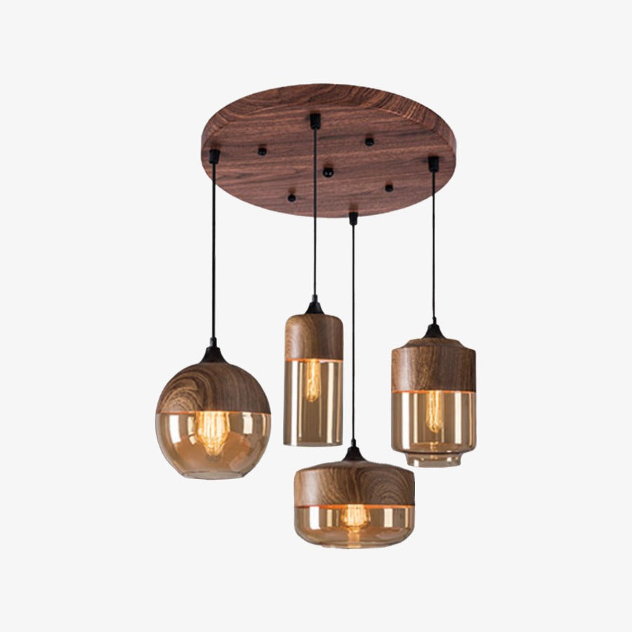 Wood Glass Nordic Pendant Light Fixture | Brandel